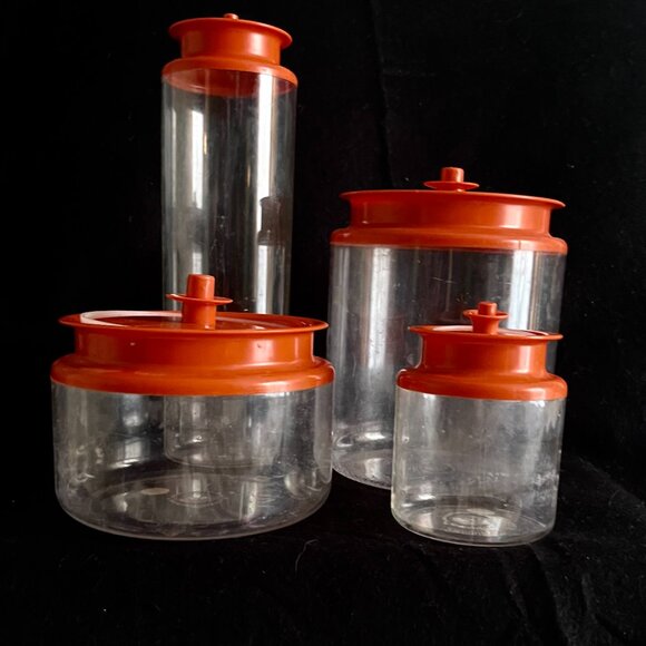 4 - Vintage Estate Tupperware Clear Push Button Lid Storage - Picture 12 of 12